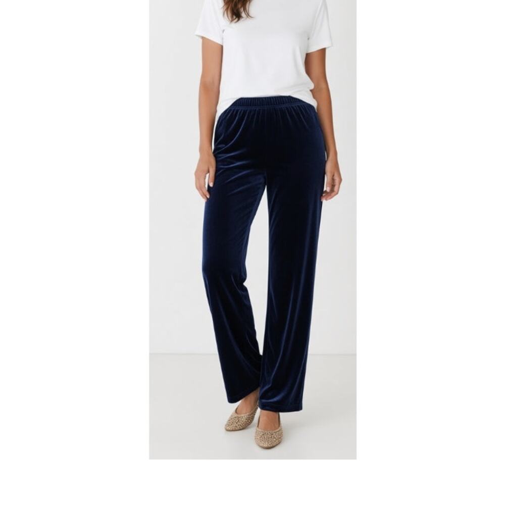 Lands' End Women's Starfish Velvet Wide-Leg Pull-On Pants Medium